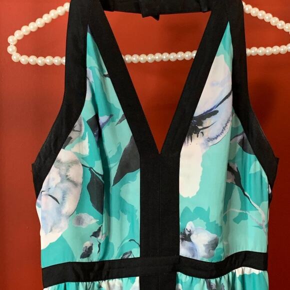 Parker Blue/Green Floral Maxi Dress Size Small - Picture 2 of 9
